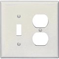 Eaton Wiring Devices Combination Wallplate, 478 in L, 41516 in W, 2 Gang, Polycarbonate, White PJ18W